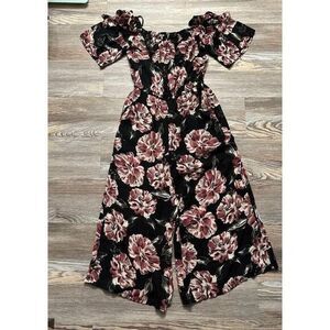 AUW floral wide leg‎ jumpsuit size 6